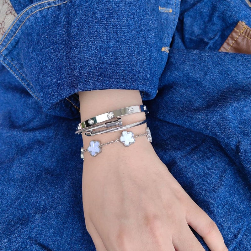 Jade cabbage Store Gold Bracelets for Women 18K Gold Plated Love Friendship Bracelet With Cubic Zirconia Cuff Bangle Jewelry Set Witness the Gift of Love - Image 3